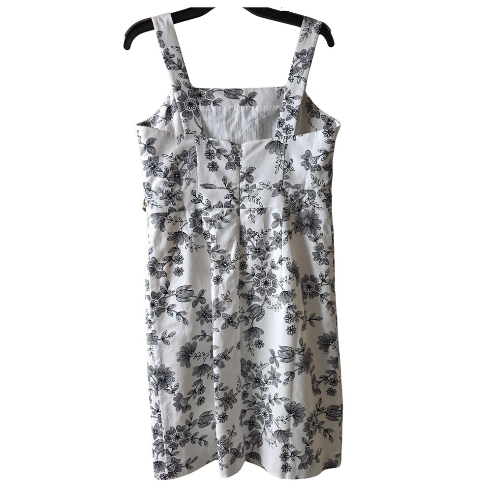 Ann Taylor Size 6 White Black Floral Print Sheath Dress Sleeveless - Picture 9 of 9